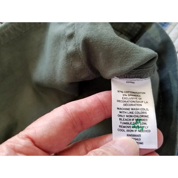 Caslon Olive British Camo Utility Jacket w/ Silver Embroidery Womens Size (L) - Picture 13 of 13